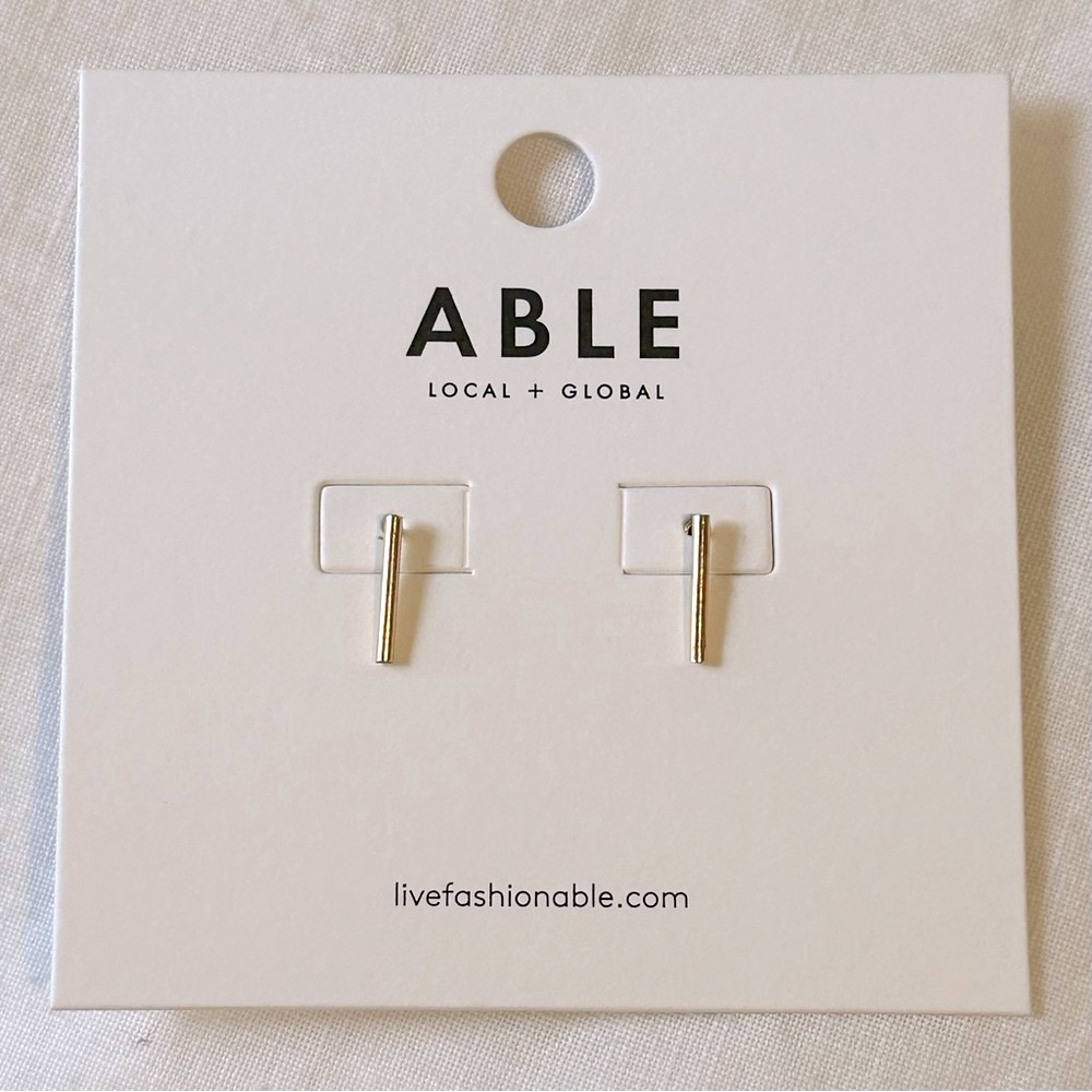 Able Stick Earrings - Gold